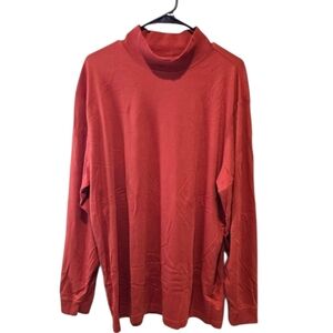 L.L. Bean Men's Mock Neck Sweater in Burnt Orange Size Tall-XL
